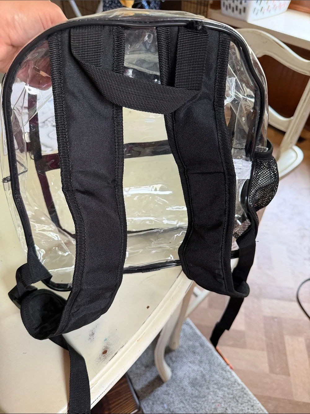 Clear Black-Trim Women’s Backpack